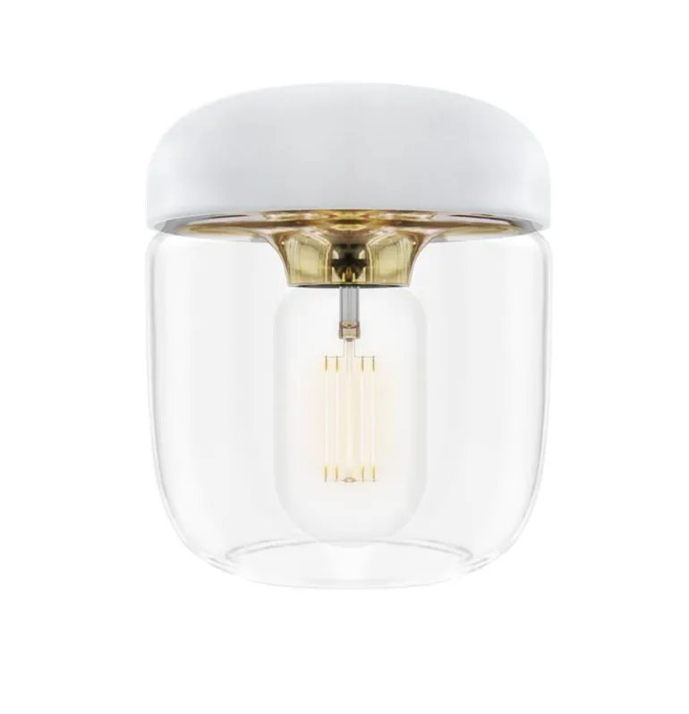 Acorn skærm, hvid/messing