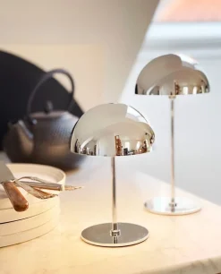 Along LED bordlampe / batterilampe, krom (2 stk.)