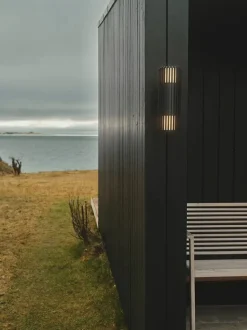 Aludra udendørs double væglampe, seaside sort