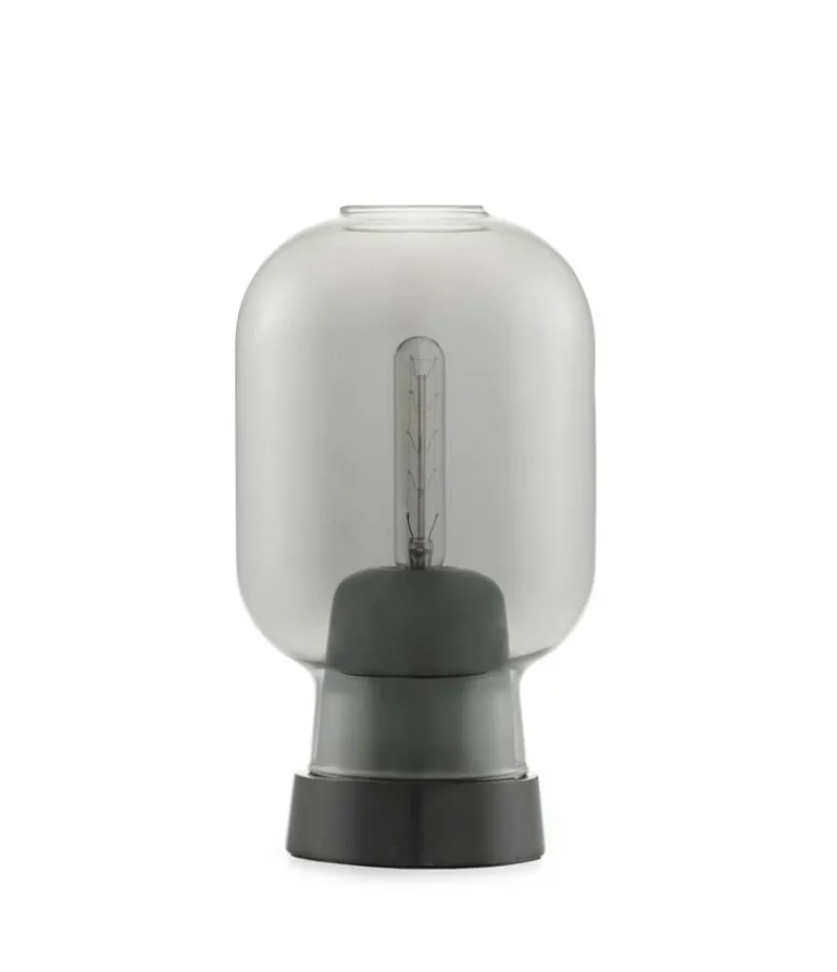 Amp bordlampe, Smoke/Sort marmor
