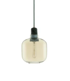 Amp pendel - Lille, Guld/Grøn marmor