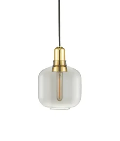 Amp pendel, Messing - Lille, Smoke/Messing