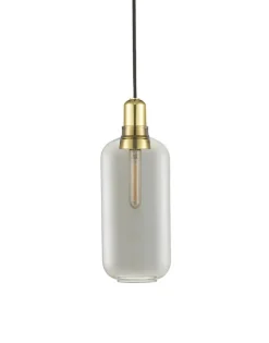 Amp pendel, Messing - Stor, Smoke/Messing