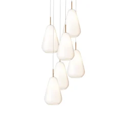 Anoli 6 pendel, nordic guld/opal