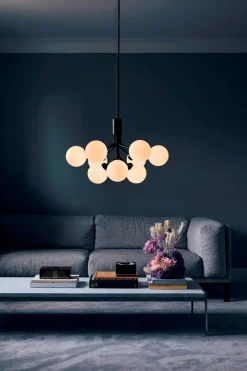 Apiales 9 lysekrone, satin sort/opal