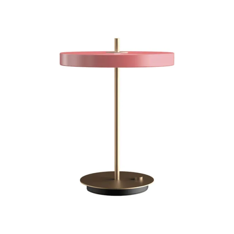Asteria bordlampe m/USB, rose/messing
