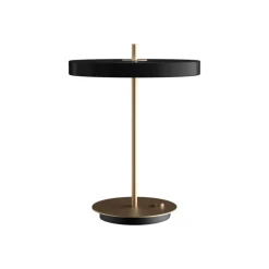 Asteria bordlampe m/USB, sort/messing