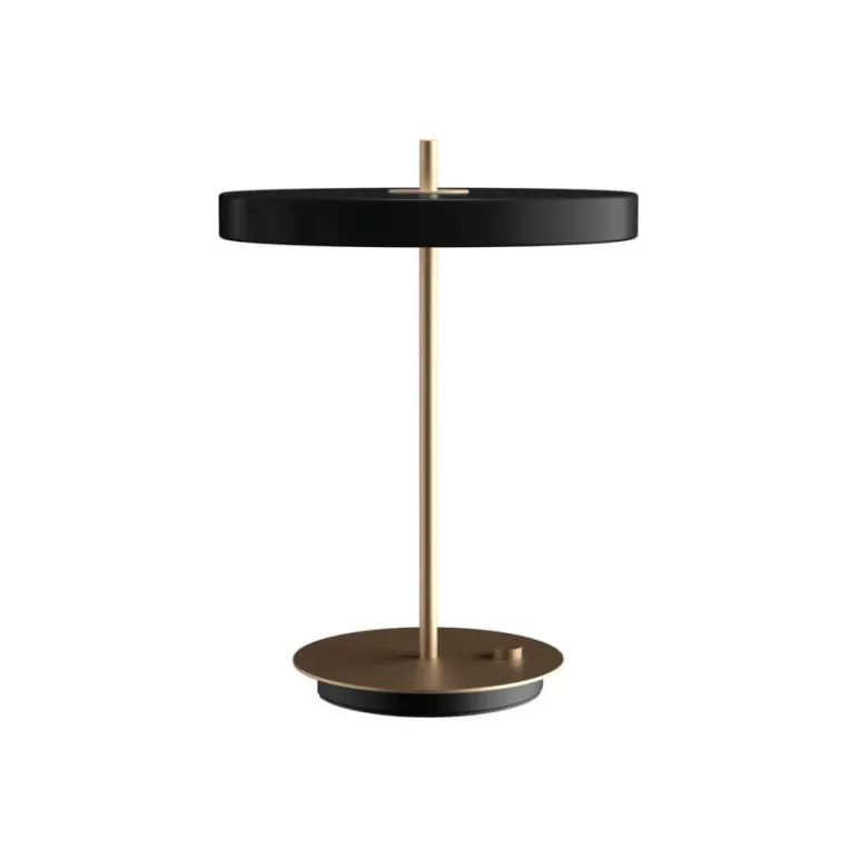 Asteria bordlampe m/USB, sort/messing