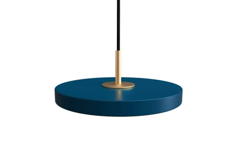 Asteria micro pendel, petrol blå/messing