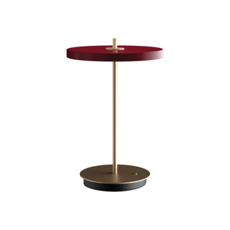 Asteria Move batteri-/bordlampe, ruby rød/messing