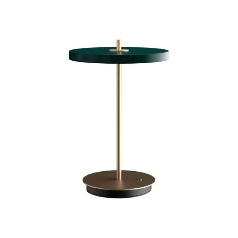 Asteria Move batteri-/bordlampe, forest grøn/messing