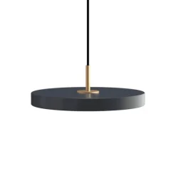 Asteria Plus mini pendel, antrasit/messing