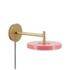Asteria væglampe kort, rose/messing