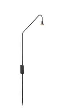 Austere væglampe m. touchdæmp og stik, gunmetal