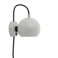 Ball væglampe, blank pale grey