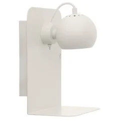 Ball væglampe m/USB, mat hvid
