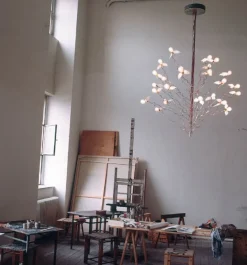 Birds Birds Birds lysekrone, rød/blå ledning