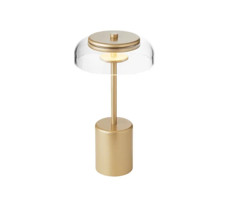 Blossi bordlampe / batterilampe mini portable, nordic guld/klar