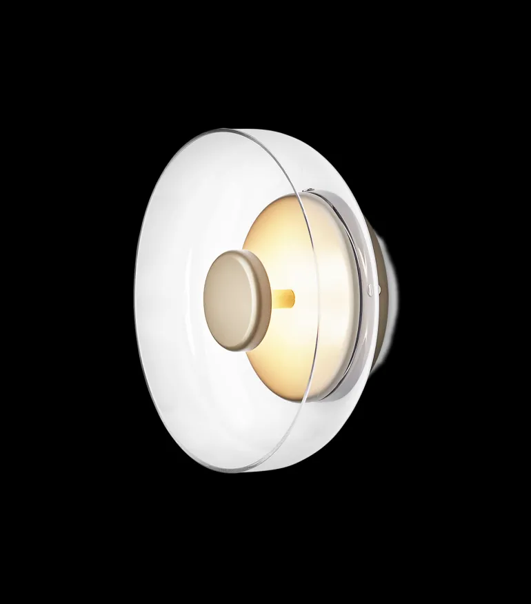 Blossi væglampe Ø23, nordic guld/klar