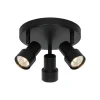 Boston 3-Rondel loftlampe, sort