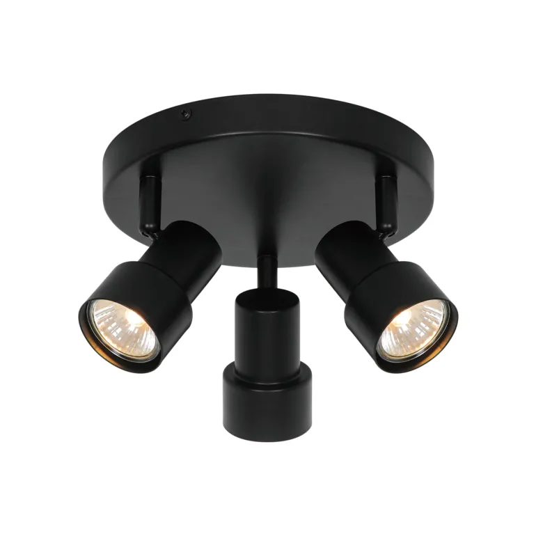 Boston 3-Rondel loftlampe, sort
