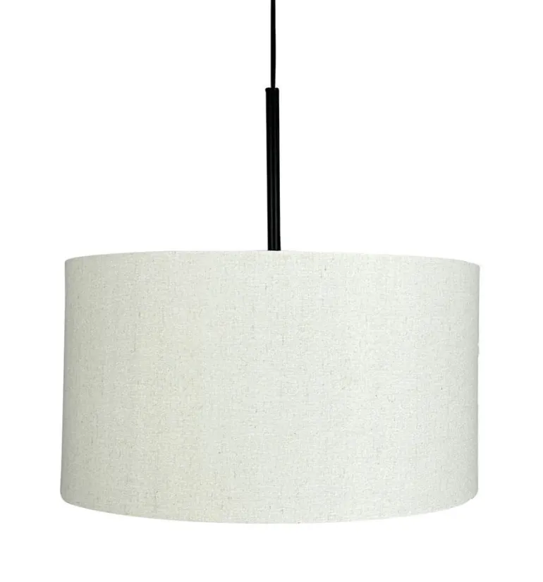 Calix pendel m/høj stofskærm, natur/sort