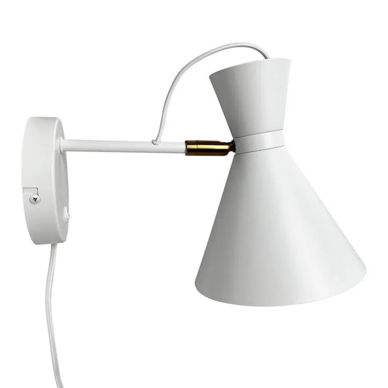 Cindy væglampe, hvid/messing