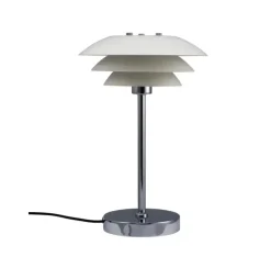 DL20 bordlampe, hvid/krom