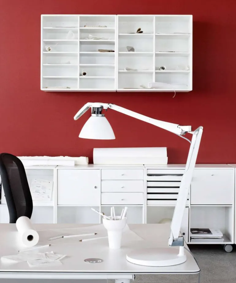 Fortebraccio bordlampe / væglampe arm og skærm, hvid