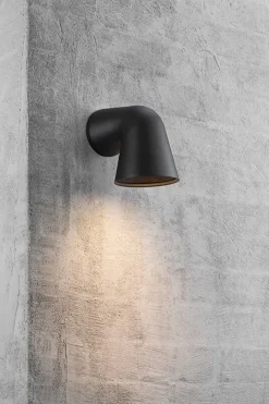 Front Single udendørs væglampe, sort