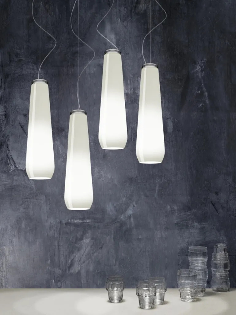 Glass Drop Pendel, Hvid