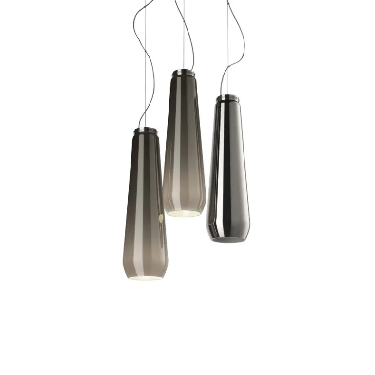 Glass Drop Pendel, Krom