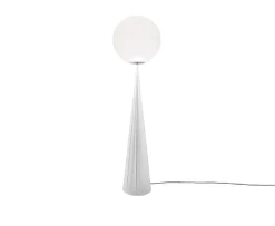 Globe Fat gulvlampe, opal/sølv