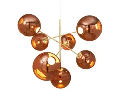 Globe lysekrone large, kobber