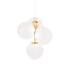 Globe lysekrone mini, opal/guld