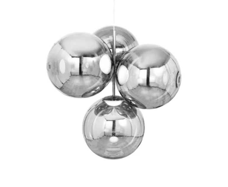 Globe lysekrone small, sølv