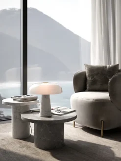 Glossy bordlampe, hvid