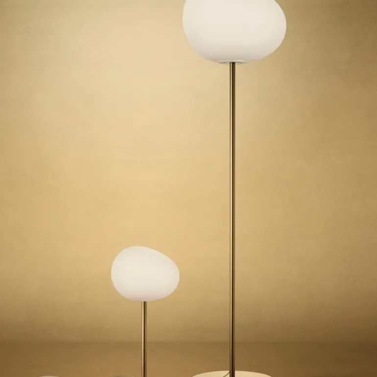 Gregg grande gulvlampe, guld/hvid