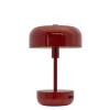 Haipot portable bordlampe/batterilampe, mørkerød