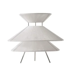 Kiku bordlampe, hvid/stål