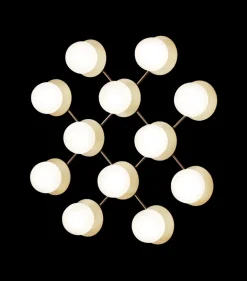 Liila 12 væglampe / loftlampe, nordic guld/opal