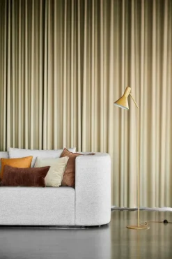 LYSS gulvlampe, mat mandelfarvet