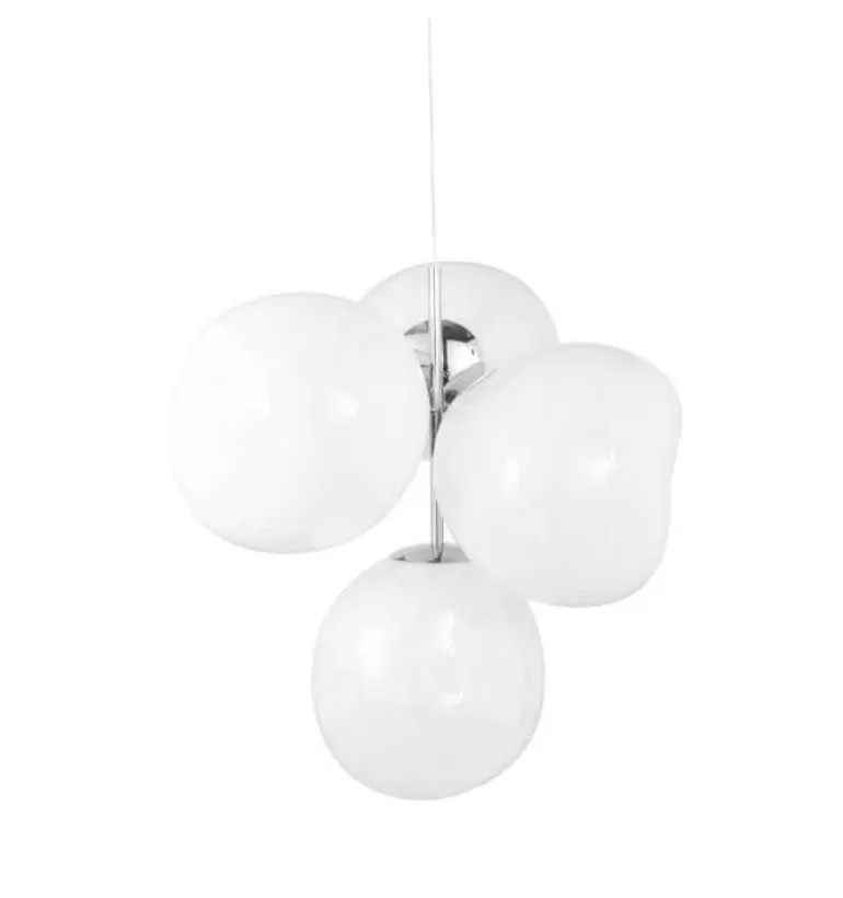 Melt lille lysekrone, opal/sølv