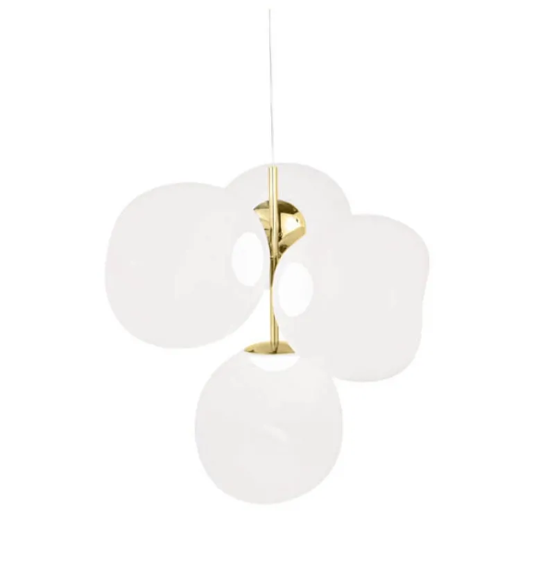 Melt lille lysekrone, opal/guld