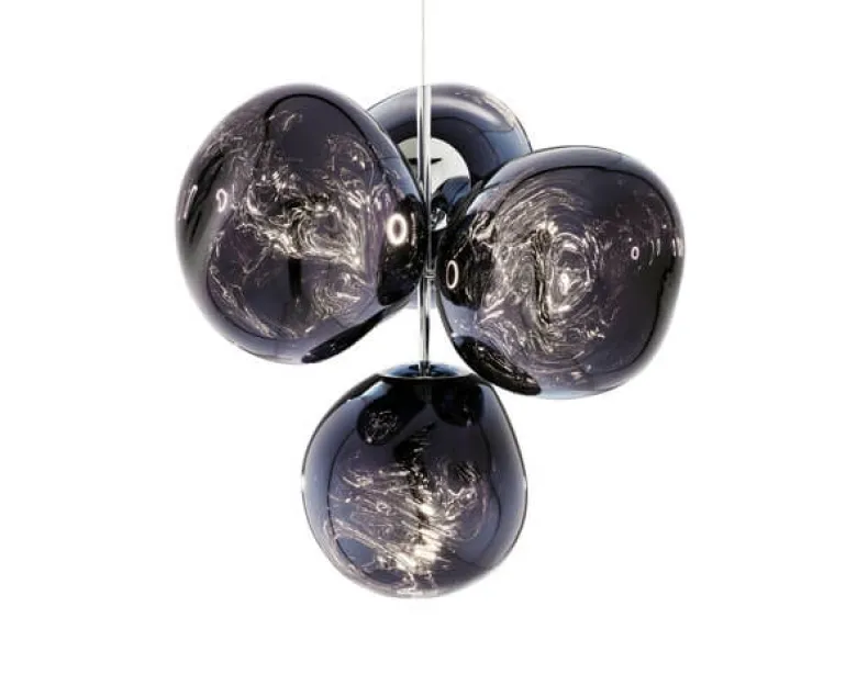 Melt lille lysekrone, røgfarvet