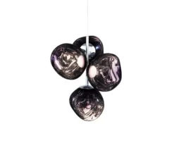 Melt mini lysekrone, røgfarvet