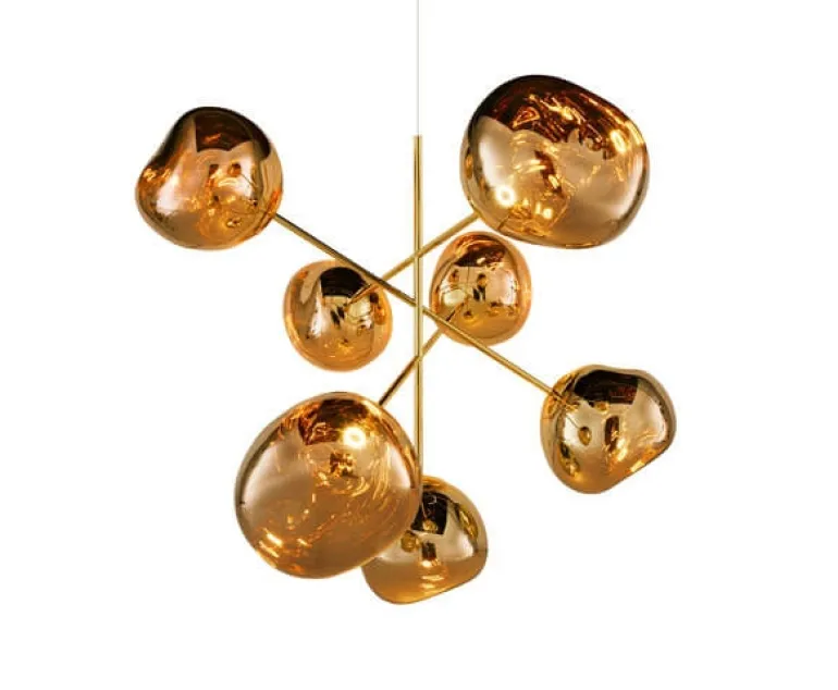 Melt stor lysekrone, guld