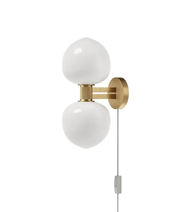 Memoir 2 væglampe 120, messing/opal