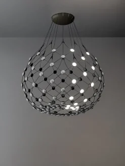 Mesh pendel wireless Ø100 / 1 m ledning, sort