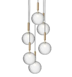 Miira 6 Large pendel, messing/klar